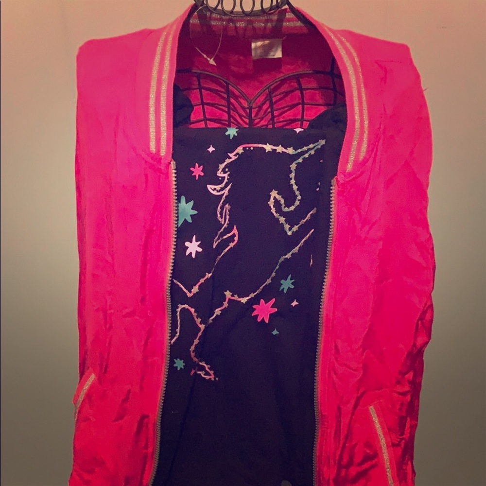 Girls 2 piece unicorn shirt and jacket